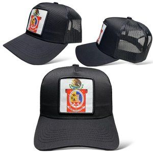 Gorra Bandera de Oaxaca México Bordada, Snapback, Negra, Visera Curva